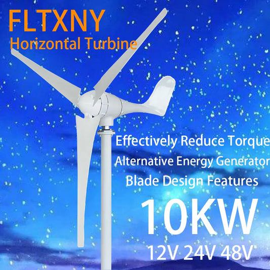 Wind Turbine Generator 10000W 12V 24V 48V 220V DC 3 Blades With MPPT Controller System Portable Windmills Renewable Energy by 54Grid - Renewable Energy Store