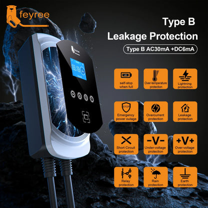 feyree DLB Function EV Charger Type1 EVSE Wallbox 32A 7.6KW 40A 9.6KW 50A 12KW 1P j1772 Adapter APP Control for Electric Vehicle by 54Grid - Renewable Energy Store