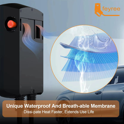 feyree GBT 22kW 32A Three Phase EV Wallbox Smart Dynamic Load Balance RFID Card APP Control EV Charging Station for Outdoor Use