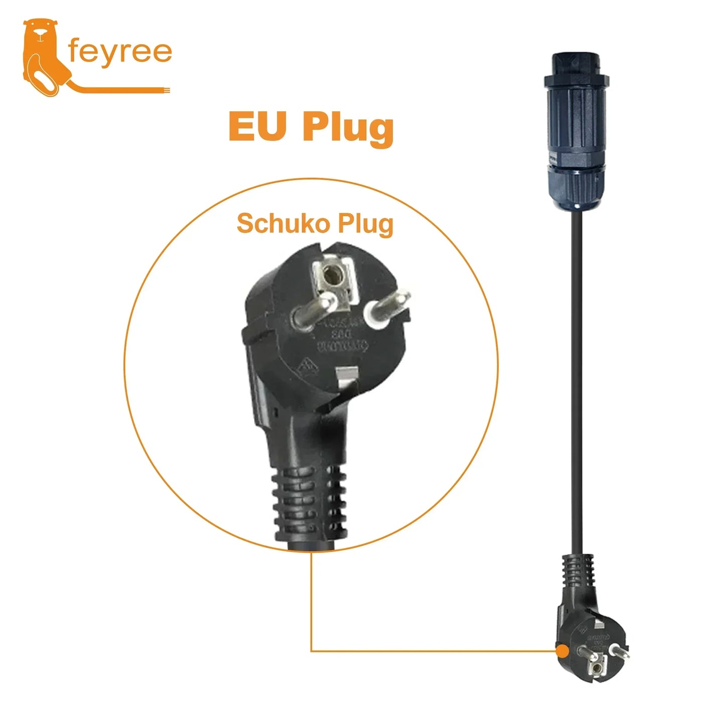 feyree 7kw Electric Vehicle Charging Adapter To EU AU Brazil Male Adapter EV Charger Connector Customized plug for Electric Car by 54Grid - Renewable Energy Store