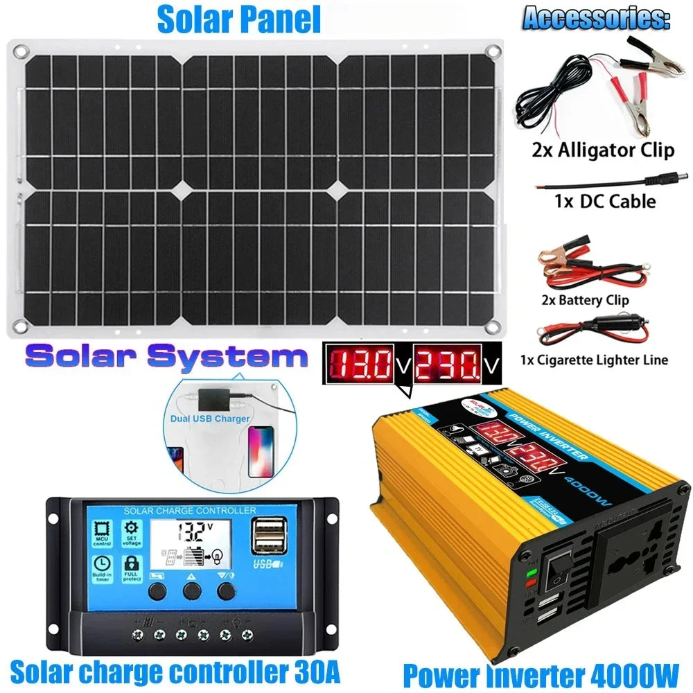 12V to 110V/220V Solar Panel System 4000W Inverter Kit by 54Grid - Renewable Energy Store