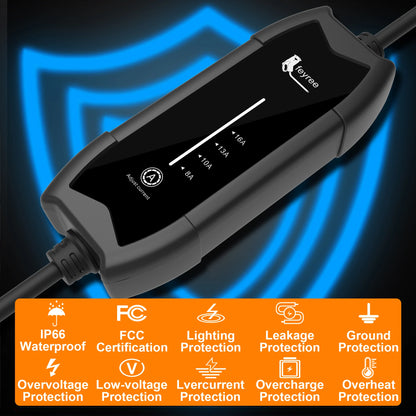 feyree 3.5kW 16A 1Phase Adjustable Current Portable EV Charger Fast Charging with TS-NACS Charger Plug Compatible for Tesla Cars