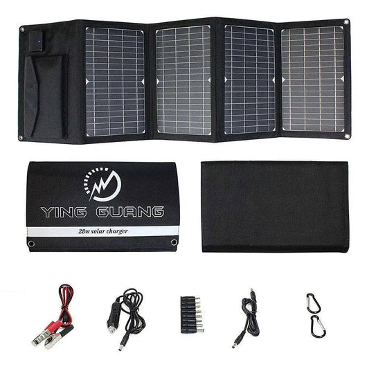 Solar Panel 28W Solar Charger 5V 18V Foldable USB DC  Portable Rechargeable Battery Chargers Phone/Hiking/Camping/Outdoors - 54Grid - Renewable Energy Store