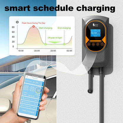 feyree EV Charging Station for TS-NACS Socket EVSE Wallbox 32A 7.6KW 40A 9.6KW 50A 12KW Fast Charging APP Control for Tesla Car