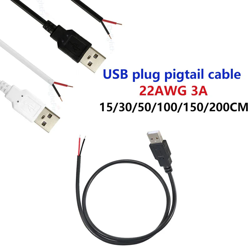 5V 12V USB 2.0 Plug Pigtail Power Supply Extension Cables by 54Grid - Renewable Energy Store