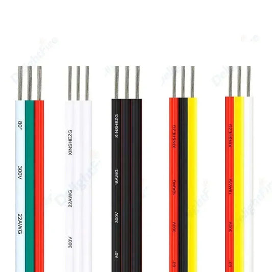 3Pin 12V Electrical Wires 18 20 22 AWG PVC Flexible Cable for WS2811 WS2812B LED Strip Lights by 54Grid - Renewable Energy Store