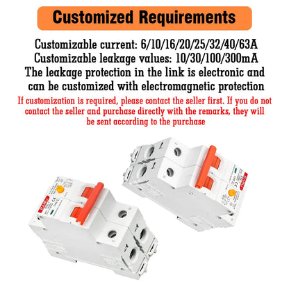 2P 30mA Type AC A B RCBO RCCB MCB Electronic Residual Current Circuit Breaker Over Short Current Leakage Protection EV Charger