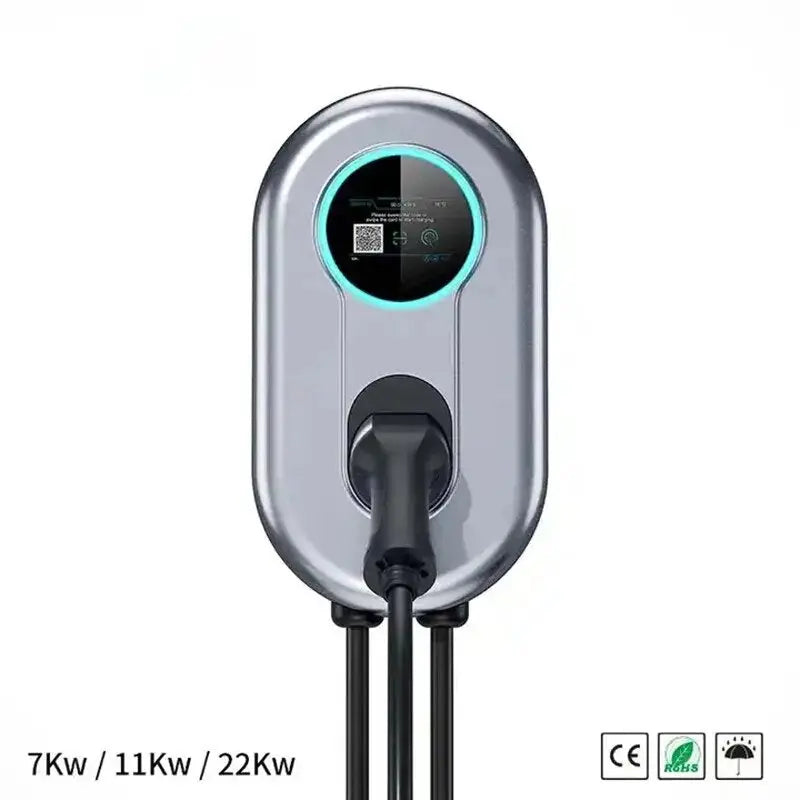 32A EV Charging Station 22KW 3 Phase EVSE Wallbox IEC62196 Type2 Electric Vehicle Car Charger with RFID Card APP EV Home Charger - 54Grid - Renewable Energy Store