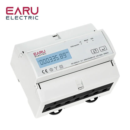 Tuya Smart Three-Phase Bidirectional Electricity Meter with WiFi & ZigBee for KWh Monitoring, featuring RS485 Interface AC 380V