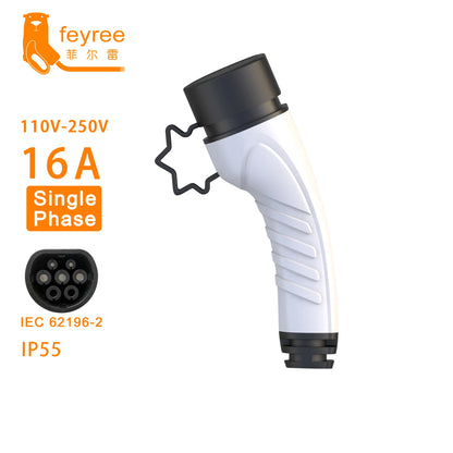 feyree EV Charger Plug Type2 Adapter EVSE Charger Female IEC 62196 Convertor 16A 32A for Electric Car Vehicle Charging Station