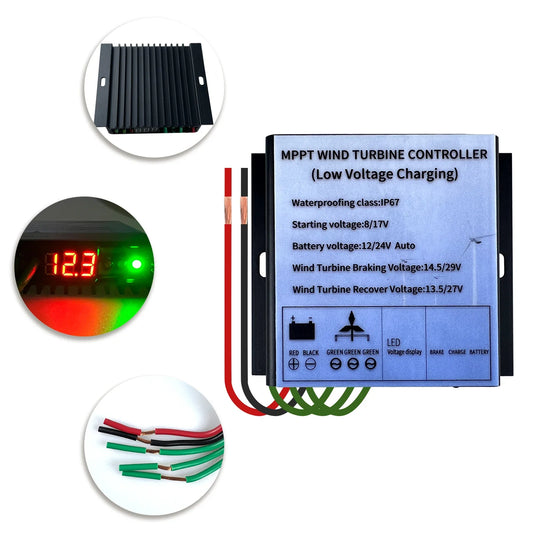 12V 24V 48V MPPT 600W 800W Low Wind Speed Charge Controller by 54Grid - Renewable Energy Store