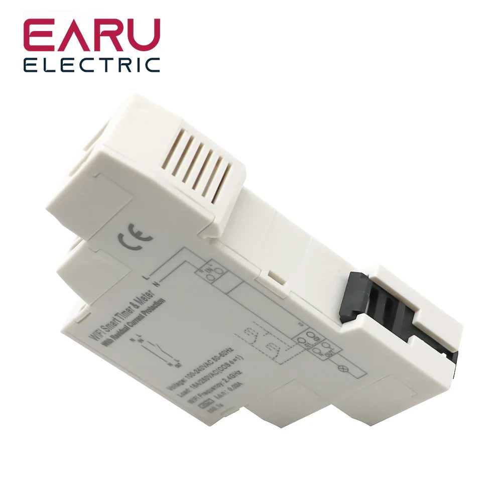 Tuya APP 1P+N AC110V 220V 16A WiFi Smart Circuit Breaker RCBO Timer Relay Switch Remote Control kWh Energy Power Meter Monitor by 54Grid - Renewable Energy Store