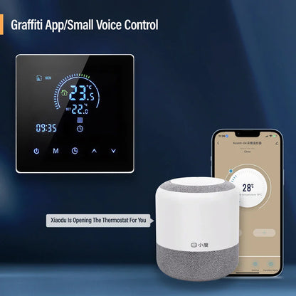 K2 TUYA APP WiFi Smart Thermostat Floor Heating TRV Water Gas Boiler Temperature Voice Remote Controller for Google Home Alexa by 54Grid - Renewable Energy Store