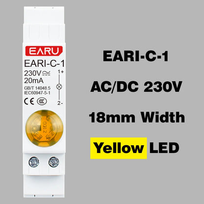 18mm Rail Indicator Light AC DC 220V 230V LED Dual Color Signal Light Tri Color Indicator Light 50/60Hz Light Red Green Blue