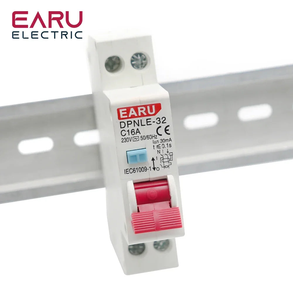 18MM RCBO Type AC Residual Automatic Circuit Breaker 6KA 1P+N 2P 16A 20A 230V With Over Current Leakage Protection 30mA EKL9-40 by 54Grid - Renewable Energy Store