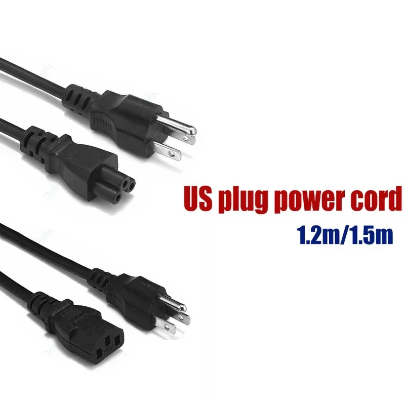 3 Prong US Plug Power Cable 1.2m 1.5m C13 C5 Cloverleaf Cord by 54Grid - Renewable Energy Store