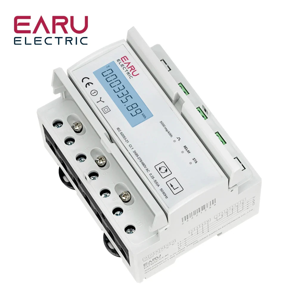 Tuya Smart Three-Phase Bidirectional Electricity Meter with WiFi & ZigBee for KWh Monitoring, featuring RS485 Interface AC 380V