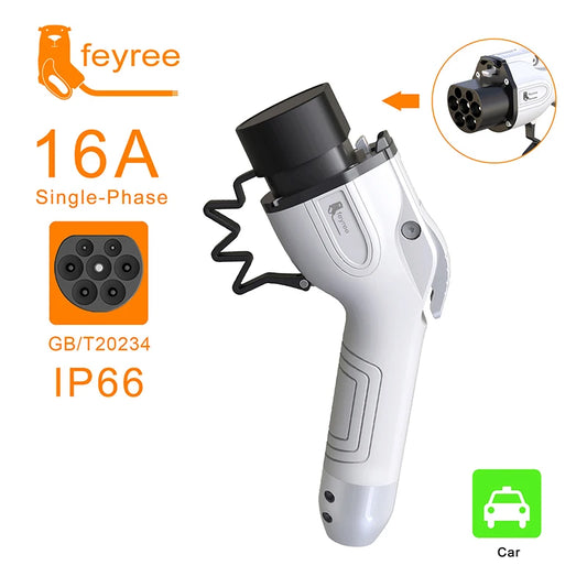 feyree EV Charger Plug Female Car Side GB/T Plug 16A 32A 1 Phase 3 Phase 11KW 22KW for Electric Vehicle Charging Station EVSE