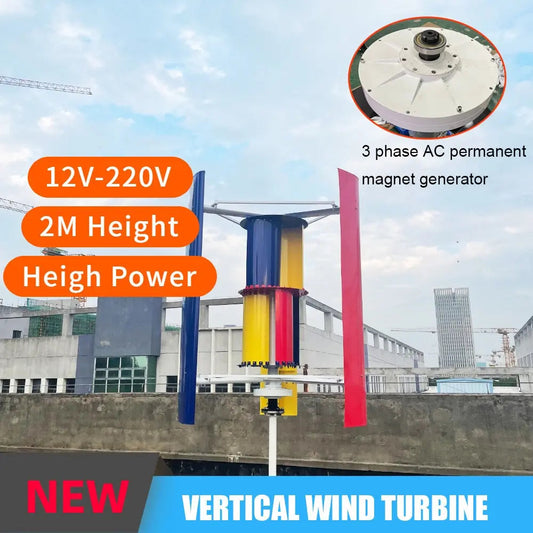 Vertical Axis Wind Turbine 6000 / 8000W Electric Power Generator 48/96V 220V 10KW - 54Grid - Renewable Energy Store