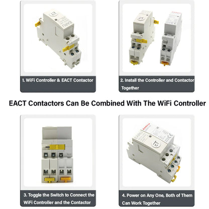 100-240V 2A AC Din Rail WiFi Auxiliary Contactor Controller Timer Work with Modular Contactor eWeLink APP Alexa Google Assistant by 54Grid - Renewable Energy Store