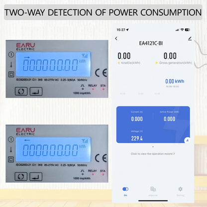 Tuya Wifi Zigbee 110V 220V 80A Smart Single Phase Two-way Bidirectional Energy Meter Timer Power Consumption Monitor KWh Meter by 54Grid - Renewable Energy Store