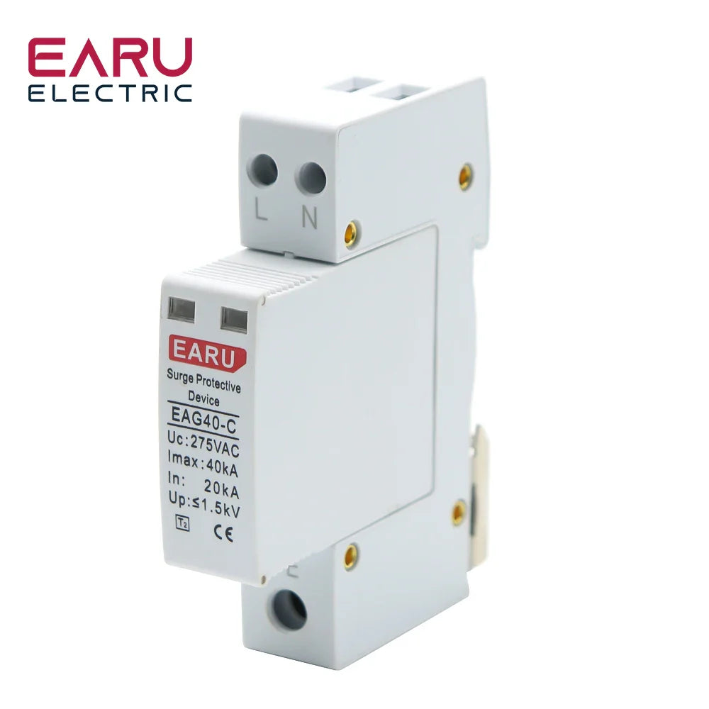 1P+N AC SPD 20KA~40KA 275V House Surge Protector protection Protective Low-voltage Arrester Device by 54Grid - Renewable Energy Store