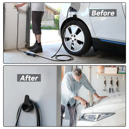 Electric Vehicle Type 2 Type 1 GB/T Charger Plug Holder EV IEC 62196-2 Charging Organizer Cable Plug Wall Mount Wallbox Socket
