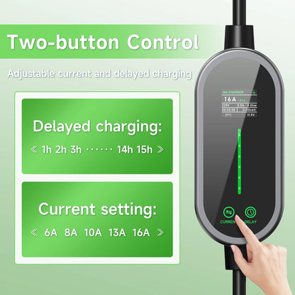 AFYEEV 3600W Portable Type2 IEC62196-2 EV Charger Type1 SAE J1772 Electric Car Charger GBT EVSE Charging Cable Wallbox EU Plug