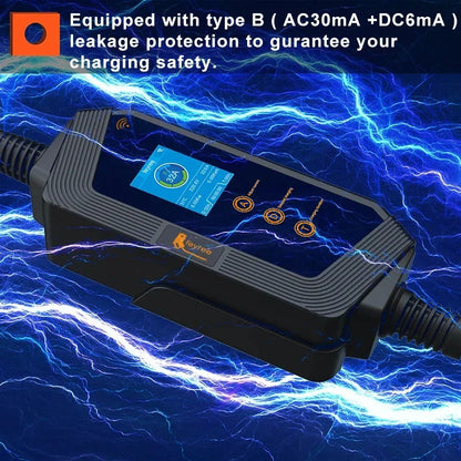 feyree Portable EV Charger with TS-NACS Connector 32A up to 50A 12kw High Power EV wallbox with APP WIFI for All Tesla Models