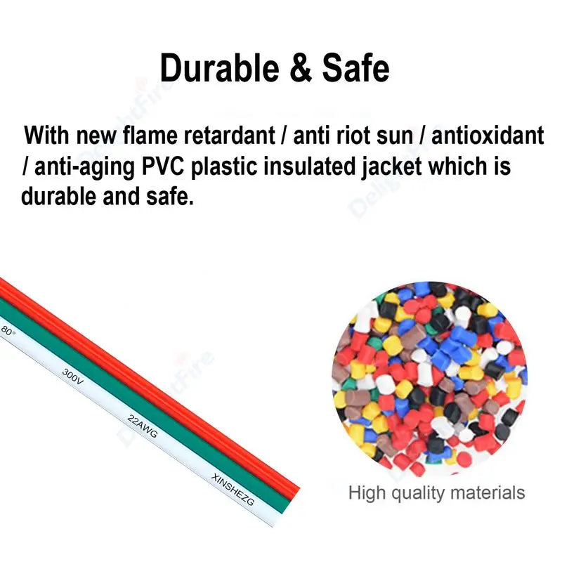 3Pin Electronic Tinned Copper Cable 18 20 22 AWG 12V Wire for WS2811 WS2812B LED Strip Lights by 54Grid - Renewable Energy Store
