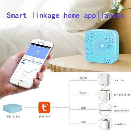 Wifi Smart Air Box Sensor PM2.5 PM10 Temperature Humidity Gas Detector Meter Tuya Smart Life App Control Home Automation Alarm by 54Grid - Renewable Energy Store