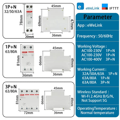 WIFI Circuit Breaker Smart Time Timer Breaker Relay Switch Voice Remote Control by Tuya eWeLink APP Smart House Alexa Google Hom by 54Grid - Renewable Energy Store