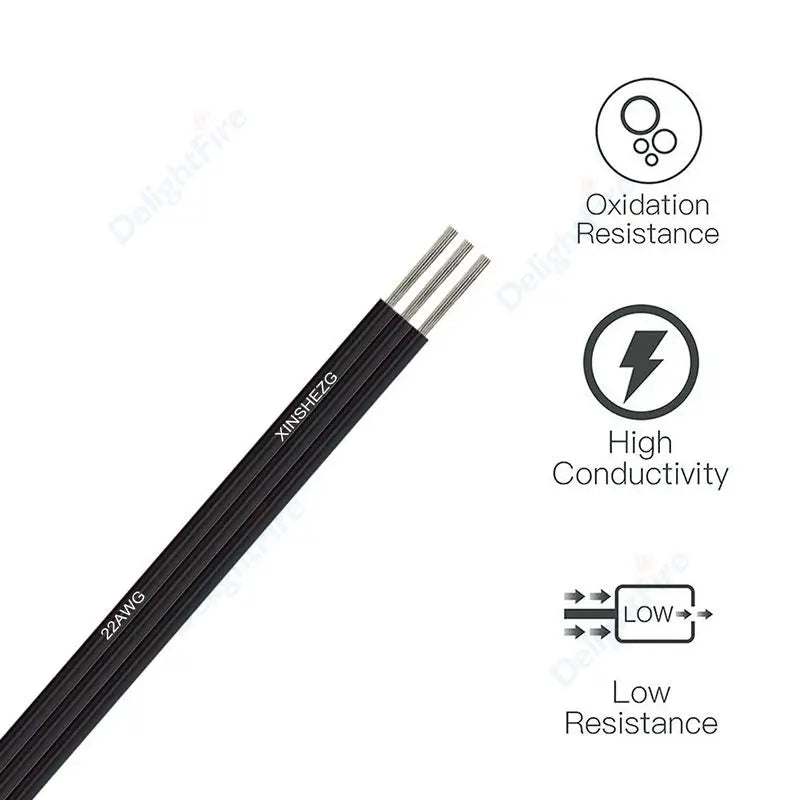 3Pin Electronic Tinned Copper Cable 18 20 22 AWG 12V Wire for WS2811 WS2812B LED Strip Lights by 54Grid - Renewable Energy Store