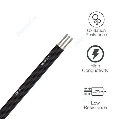3Pin 12V Electrical Wires 18 20 22 AWG PVC Flexible Cable for WS2811 WS2812B LED Strip Lights by 54Grid - Renewable Energy Store