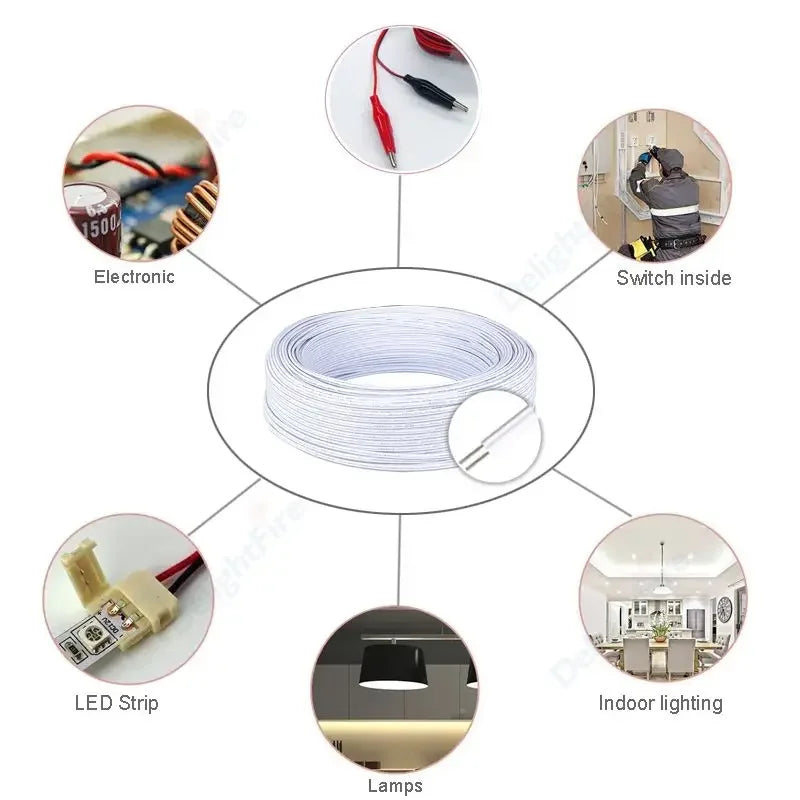 2Pin 5V 12V Electrical Wire 26 24 22 20 18 AWG Extension Cable by 54Grid - Renewable Energy Store