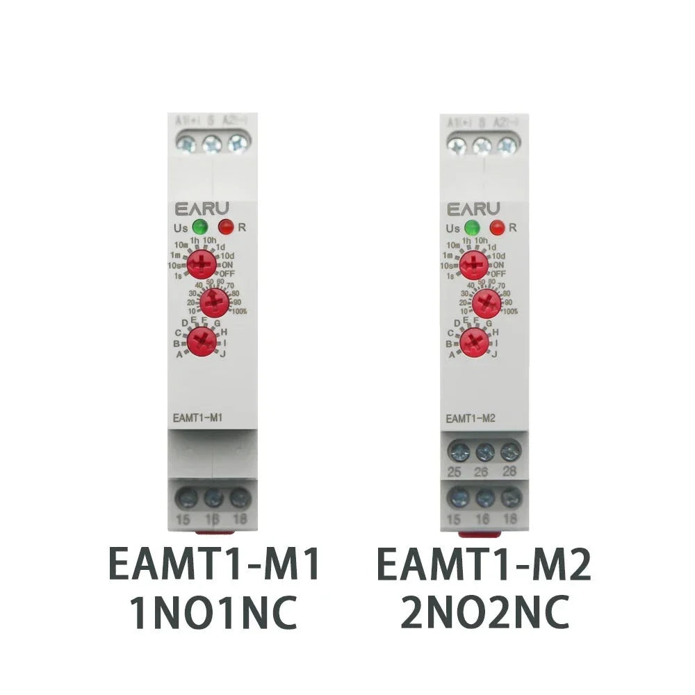12-240VAC/DC Din Rail Type 0.1 second -10 days Time Delay Relay 16A/250VAC Multifunction Timer Relay with 10 Function Choices by 54Grid - Renewable Energy Store