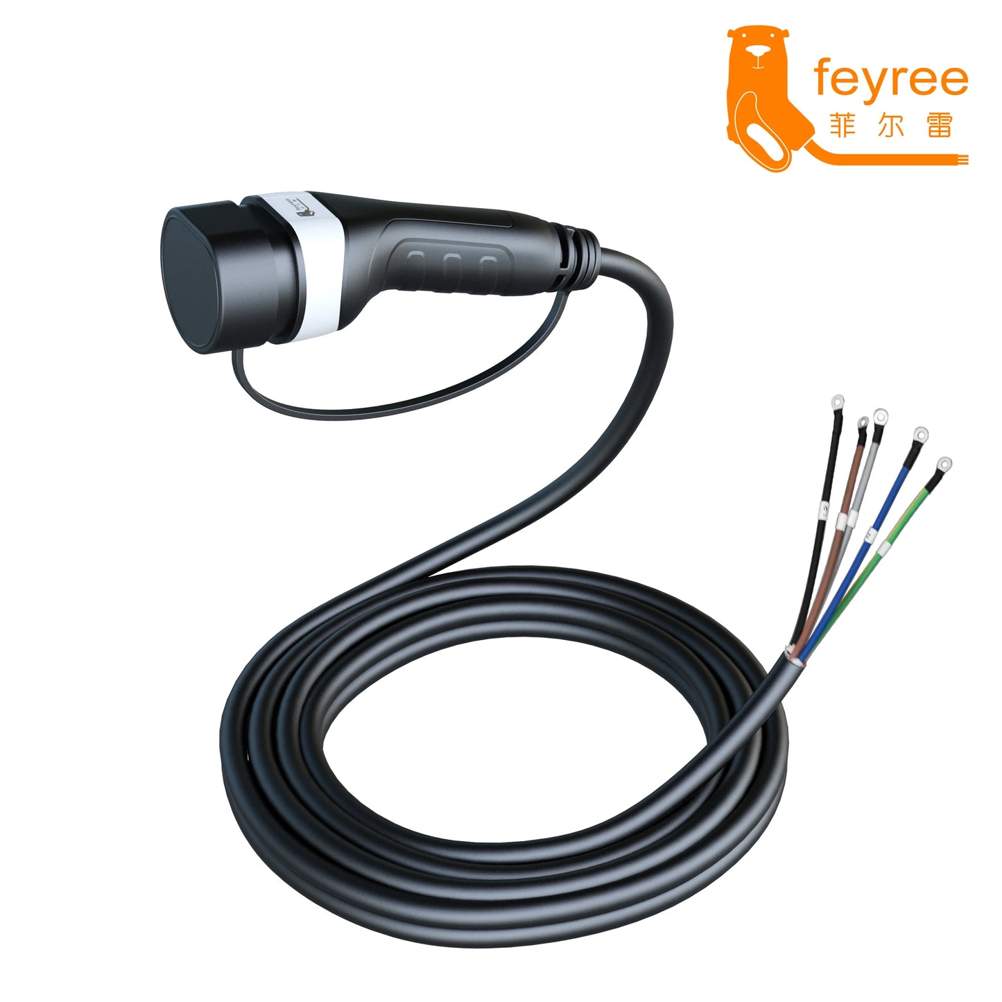 feyree EV Charger Plug Type2 Socket 5m Cable 16A 3.5kW 32A 7kW 1Phase for Car Side 16A 11kW 32A 22kW 3Phase for Electric Vehicle