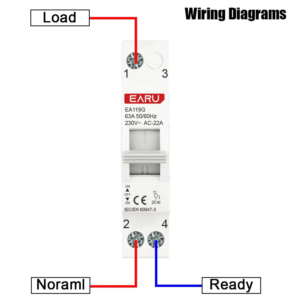 1P 2P 3P 4P 40A 63A 125A Din Rail Modular MTS Dual Power Manual Transfer Switch Isolating Discounnecting Switch Circuit Breaker