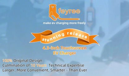 feyree 4.3Inch Touch Screen EV Charger 7kW 32A 1Phase TS-NACS Socket Smart WIFI APP Control EVSE Portable Box for Tesla EV Cars