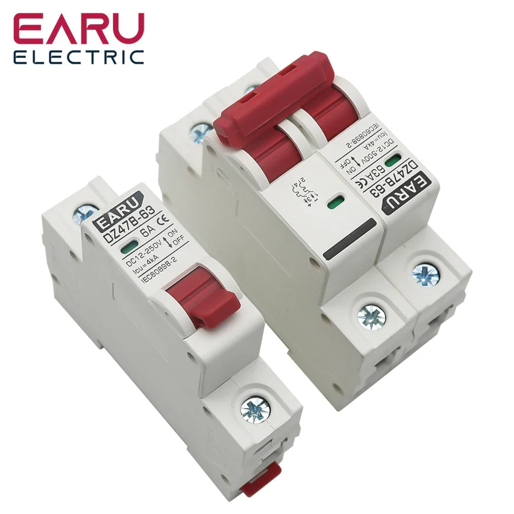 DC MCB 12V 24V 48V Circuit Breaker Battery Car Protector DZ47 DC Positive And Negative Pole Rotection Protect Switch Isolator by 54Grid - Renewable Energy Store