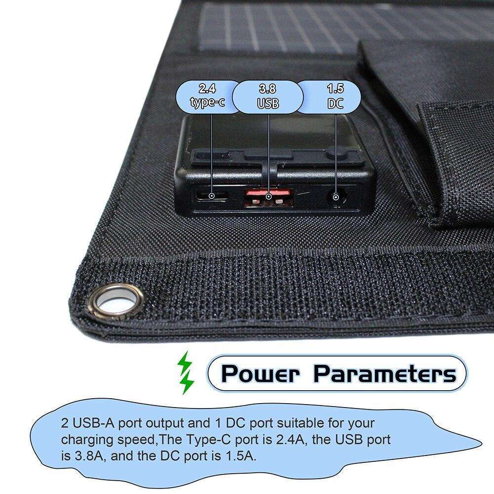 Solar Panel 28W Solar Charger 5V 18V Foldable USB DC  Portable Rechargeable Battery Chargers Phone/Hiking/Camping/Outdoors - 54Grid - Renewable Energy Store