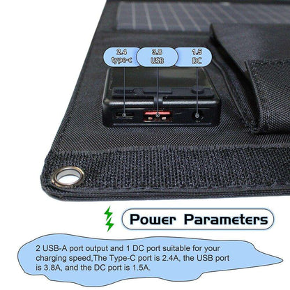 Solar Panel 28W Solar Charger 5V 18V Foldable USB DC  Portable Rechargeable Battery Chargers Phone/Hiking/Camping/Outdoors - 54Grid - Renewable Energy Store