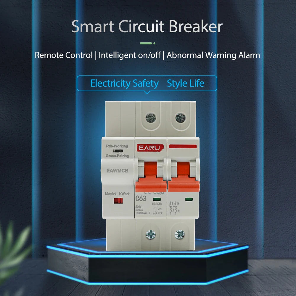 1P 2P 3P 4P TUYA APP WIFI Circuit Breaker Timer Voice Remote Control Smart Life Automatic Intelligent Interruptor WIFI Switch by 54Grid - Renewable Energy Store