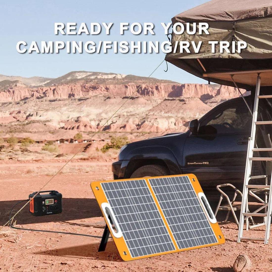 Solar Panel 60 W  Portable 18V  Solar Charger with DC Output USB QC3.0 for Phones/Tablets Camping - 54Grid - Renewable Energy Store