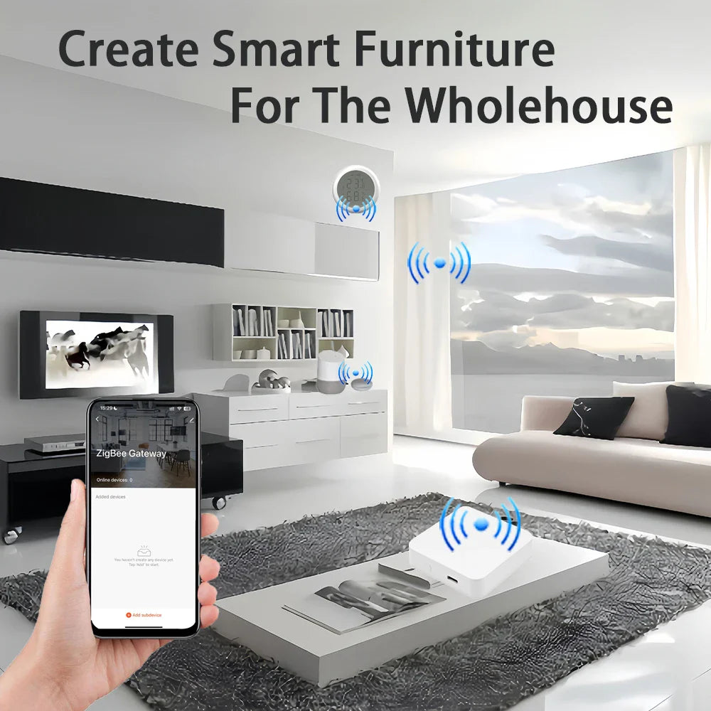 Tuya Wireless Zigbee Bridge Smart Home Zigbee Gateway Hub Remote Control Zigbee Devices Smart Life APP for Alexa Google Home by 54Grid - Renewable Energy Store