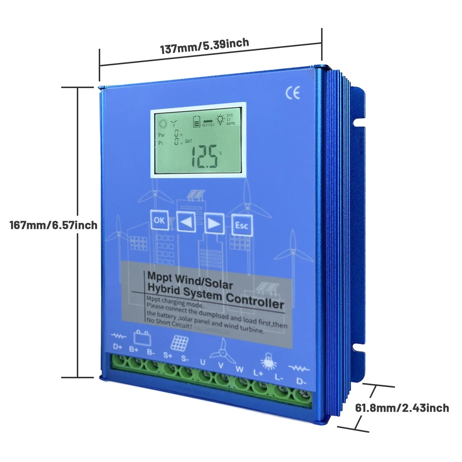 2200W MPPT Hybrid Wind Solar Charge Controller 12V 24V 48V Regulator by 54Grid - Renewable Energy Store