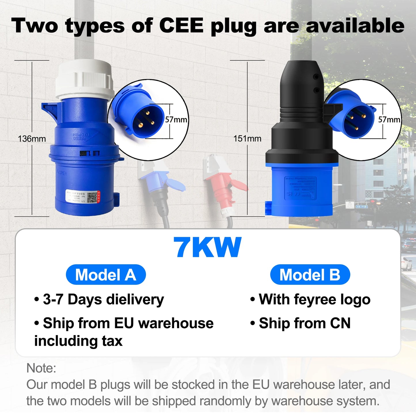 feyree Portable EV charger Type2 32A 7kW Fast Charging APP Wi-Fi Control by Setting Current & Charging time for Electric Vehicle