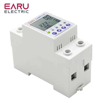 63A AC 230V Earth Leakage Relay with Voltage Protector & Display by 54Grid - Renewable Energy Store
