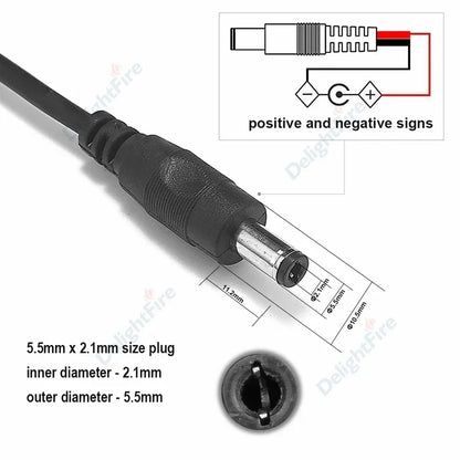 Light Switch ON/OFF DC Power Extension Cable 5V 12V 3A Connector by 54Grid - Renewable Energy Store