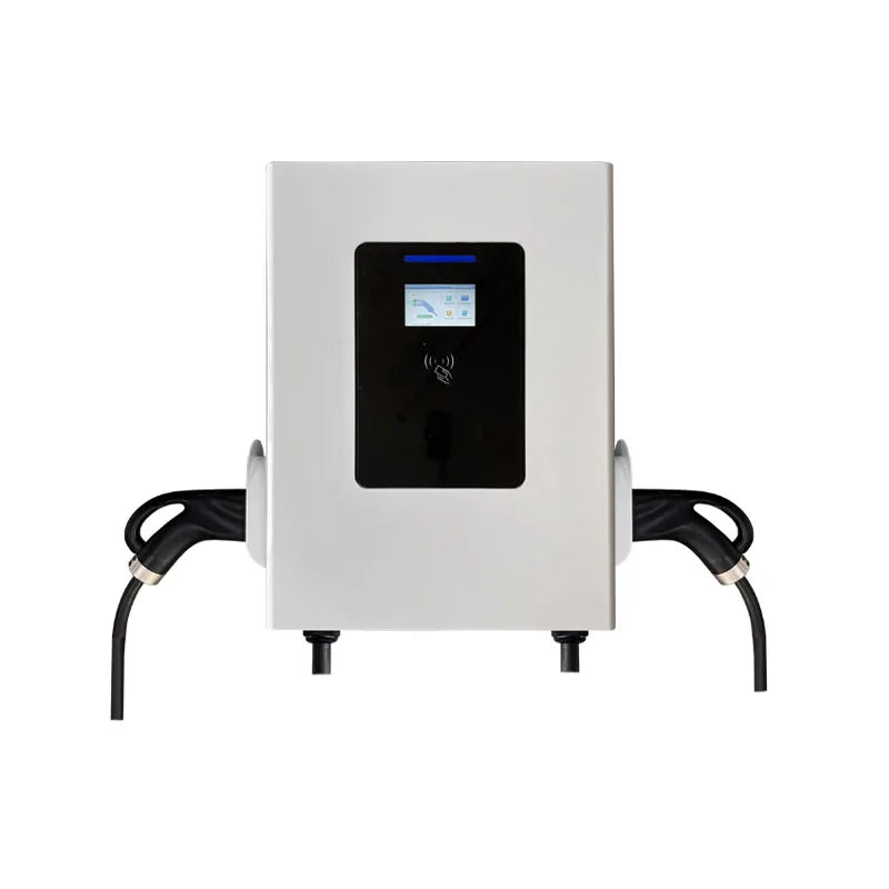 New DC EV Charger WallBox Double Gun 40/60/80kW Output Power With 5m Cable Length CCS2 GBT Plug